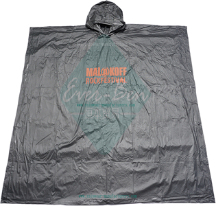 Black PVC mens waterproof poncho